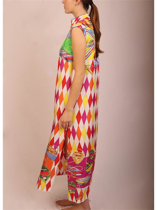 Colored shirt dress in pure silk Laboratorio Capri | TORAJABARCHE